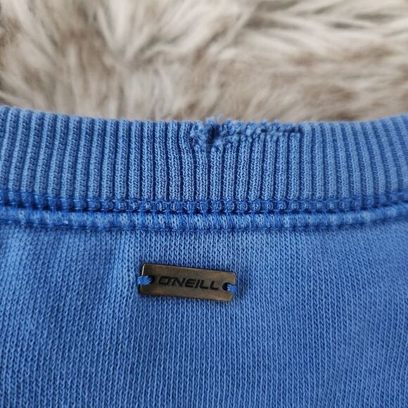 O'Neill Surf Light Blue Distressed Crewneck Sweatshirt Women's Size Medium - Picture 6 of 12